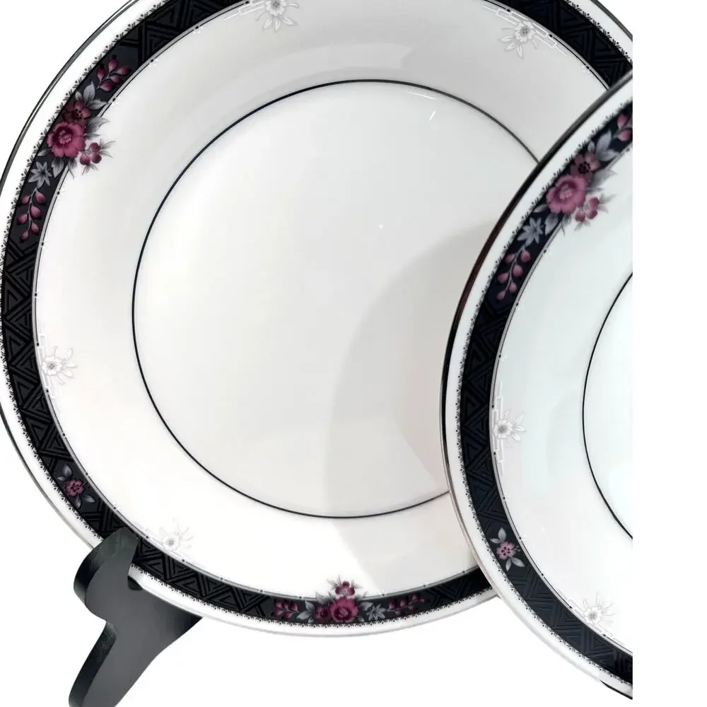 Noritake Etienne #7260 Fine Bone China Japan Dinner Plates-Set of 2!